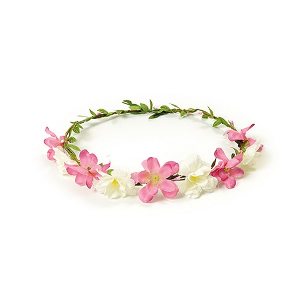 Tiara Coroa de Violetas Pink e Branco - 1 unidade - Cromus - Rizzo
