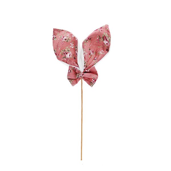 Pick de Páscoa Orelhas Florais - Rosa - 1 unidade - Cromus -