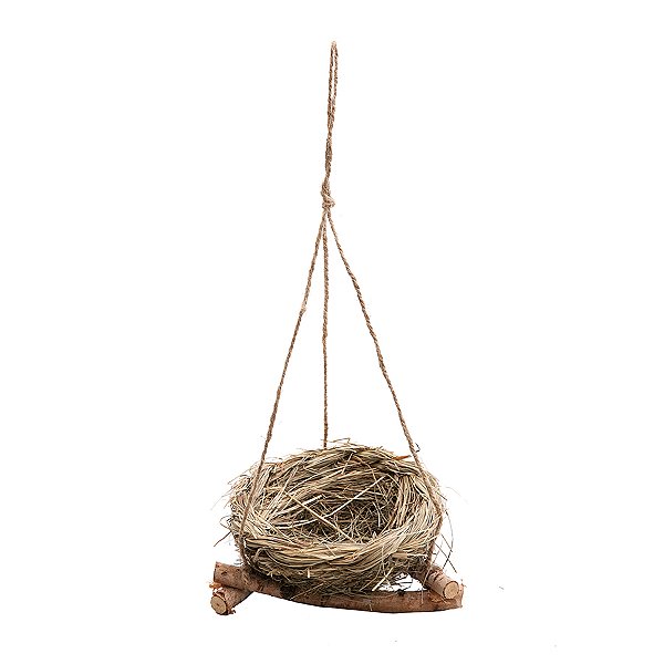 Efeite para Pendurar Ninho de Páscoa Marrom e Verde Rústico (22cm) - 1 unidade - Cromus -