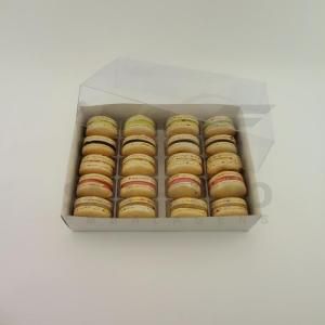 Caixa para 20 Macarons com Berço Ref. M20BCB Branco - 14,5x20,5x5cm - 1 Unidade - San Felipo Rizzo Confeitaria​