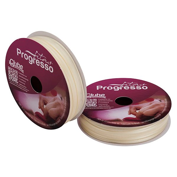 Fita Voal com Cetim Progresso 7mm nº1 - 10m Cor 311 Champagne - 01 unidade