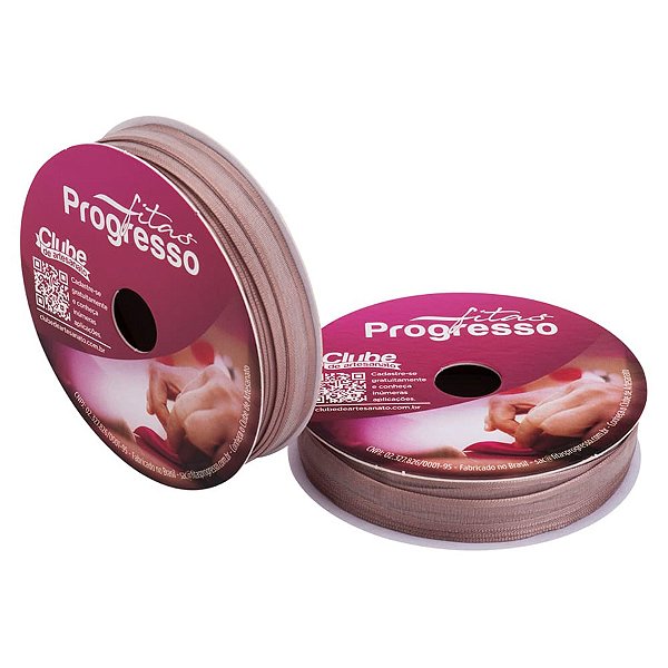 Fita Voal com Cetim Progresso 7mm nº1 - 10m Cor 971 Chocolate - 01 unidade