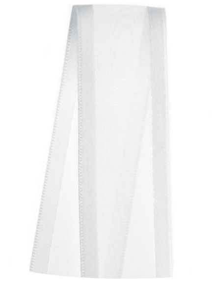 Fita Voal com Cetim Progresso 22mm nº5 - 10m Cor 201 Branco - 01 unidade