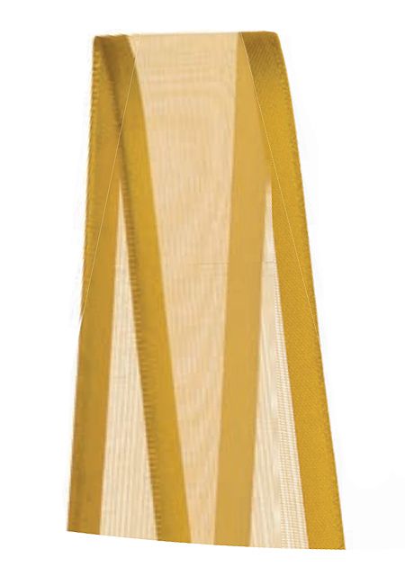 Fita Voal com Cetim Progresso 22mm nº5 - 10m Cor 228 Ouro - 01 unidade