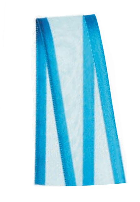 Fita de Voal com Cetim ZC005 22mm Cor 213 Azul Turquesa - 10 metros - Progresso - Rizzo Embalagens