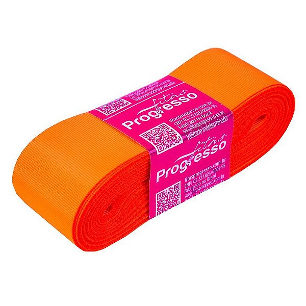 Fita Gorgurão Progresso 38mm nº9 - 10m Cor 278 Laranja Cítrico - 01 unidade