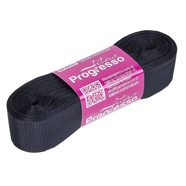 Fita Gorgurão Progresso 22mm nº5 - 10m Cor 219 Preto - 01 unidade