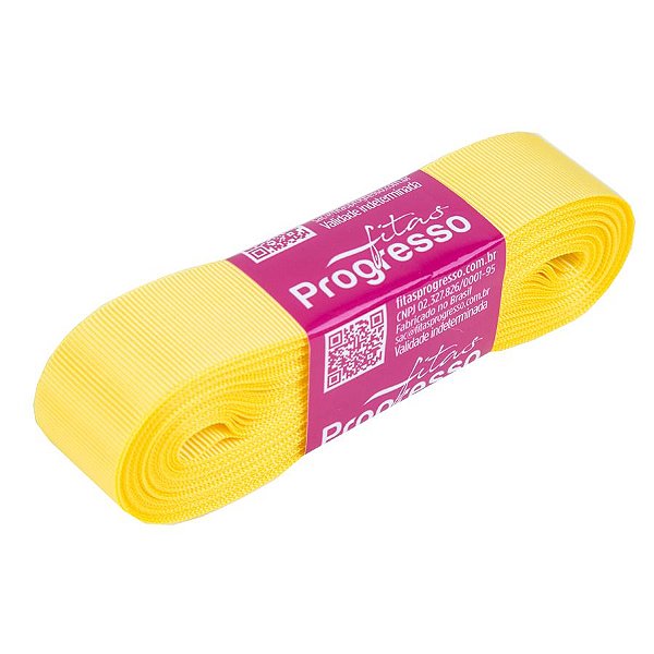 Fita Gorgurão Progresso 22mm nº5 - 10m Cor 242 Amarelo Canário - 01 unidade