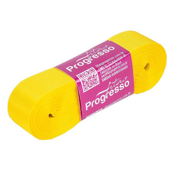Fita Gorgurão Progresso 22mm nº5 - 10m Cor 763 Amarelo Gema - 01 unidade