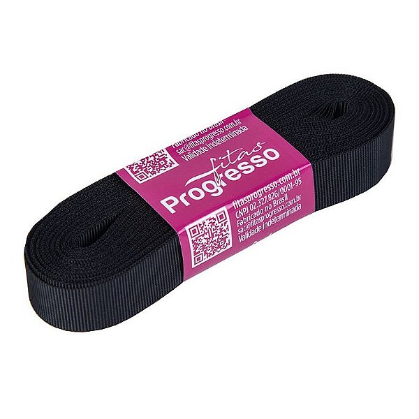 Fita Gorgurão Progresso 15mm nº3 - 10m Cor 219 Preto - 01 unidade
