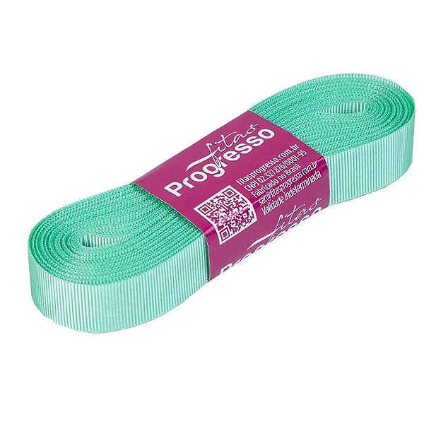 Fita Gorgurão Progresso 15mm nº3 - 10m Cor 232 Verde Menta - 01 unidade