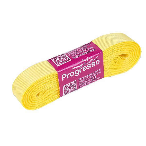 Fita Gorgurão Progresso 15mm nº3 - 10m Cor 242 Amarelo Canário - 01 unidade
