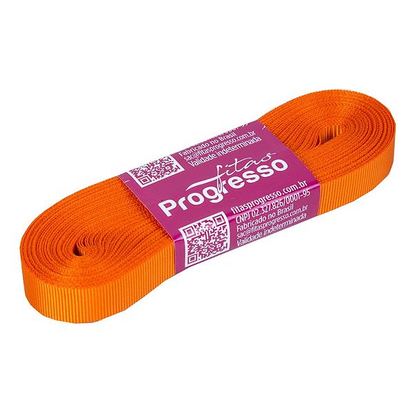 Fita Gorgurão Progresso 11mm nº2 - 10m Cor 066 Laranja - 01 unidade