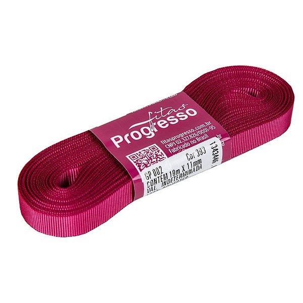 Fita Gorgurão Progresso 11mm nº2 - 10m Cor 303 Pink - 01 unidade