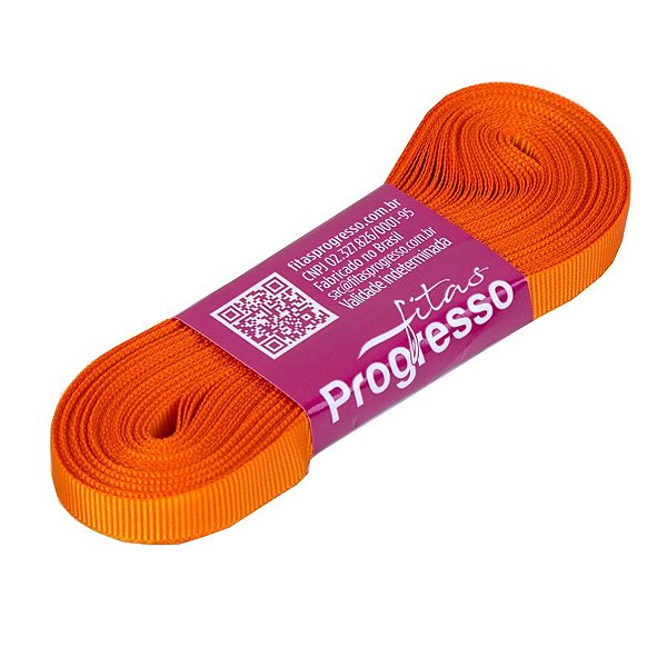 Fita Gorgurão Progresso 7mm nº1 - 10m Cor 066 Laranja - 01 unidade
