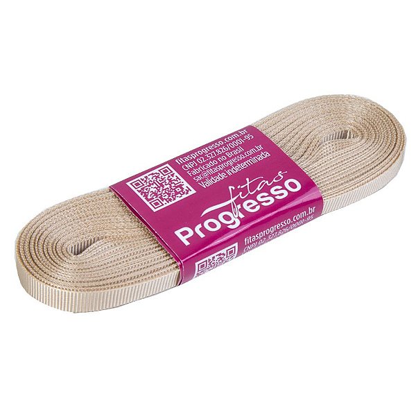 Fita Gorgurão Progresso 7mm nº1 - 10m Cor 236 Bege - 01 unidade