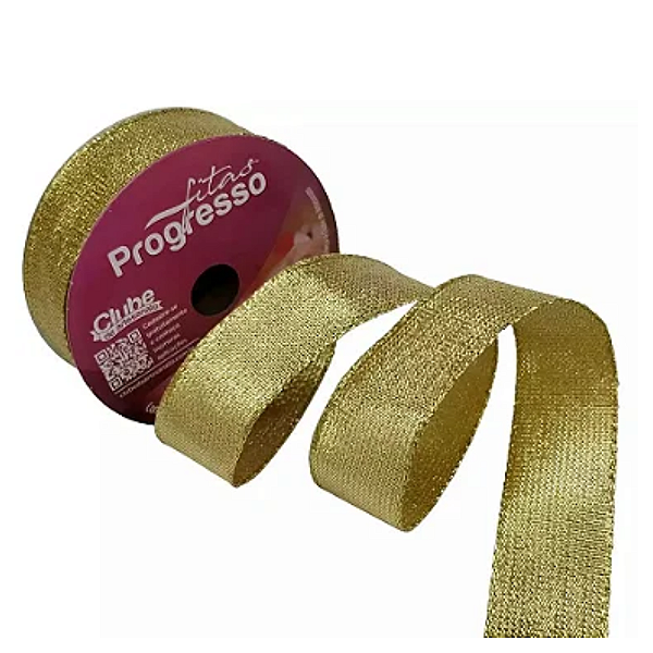 Fita Metalizada Dourada M004-025 203- 25mm x 10m - Progresso