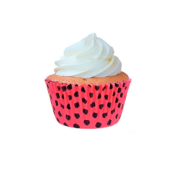 Forminha Forneável para Cupcake - Vermelho com bolinha - 45 unidades - Mago - Rizzo