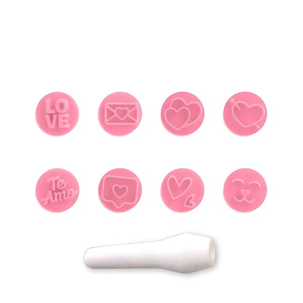 Kit Carimbos - Amor - 1,5cm - 12 unidades - BlueStar - Rizzo