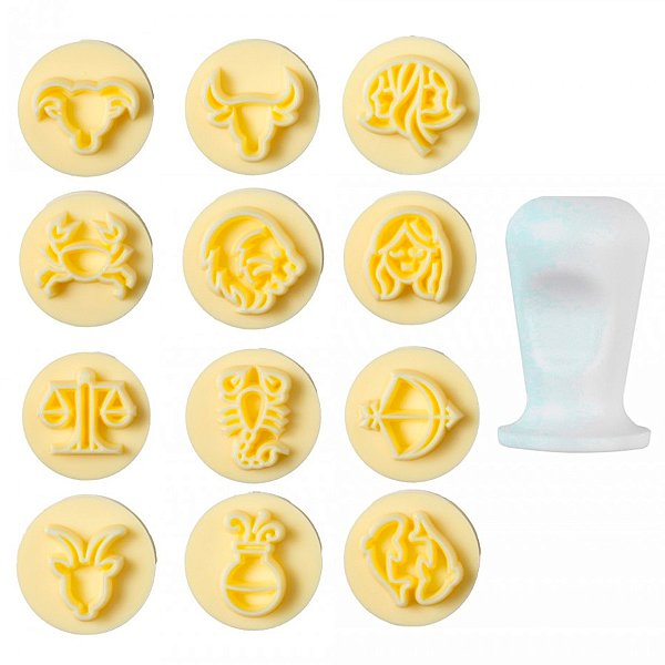Kit Carimbos - Signos - 2cm - 12 unidades - BlueStar - Rizzo