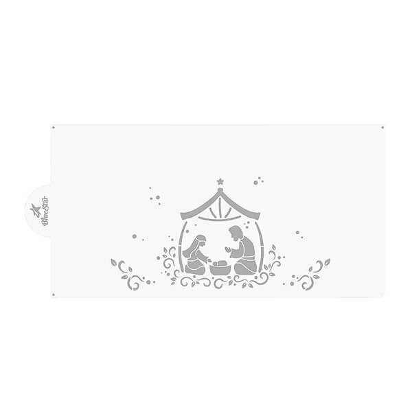 Stencil Presépio de Natal - 34cm - 1 unidade - BlueStar - Rizzo