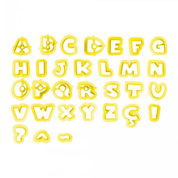 Cortador Letras Minúsculas II - 2cm- 38 Peças - BlueStar - Rizzo Confeitaria