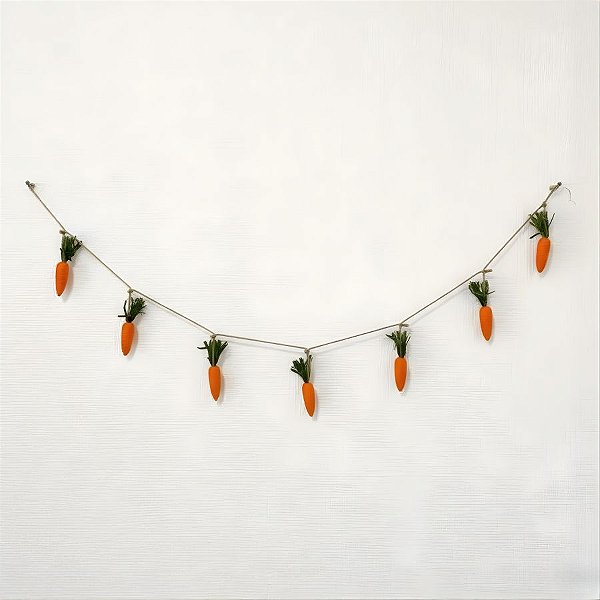Festão de Páscoa - Cenouras Laranja e Verde - 174cm - 1 unidade - Rizzo
