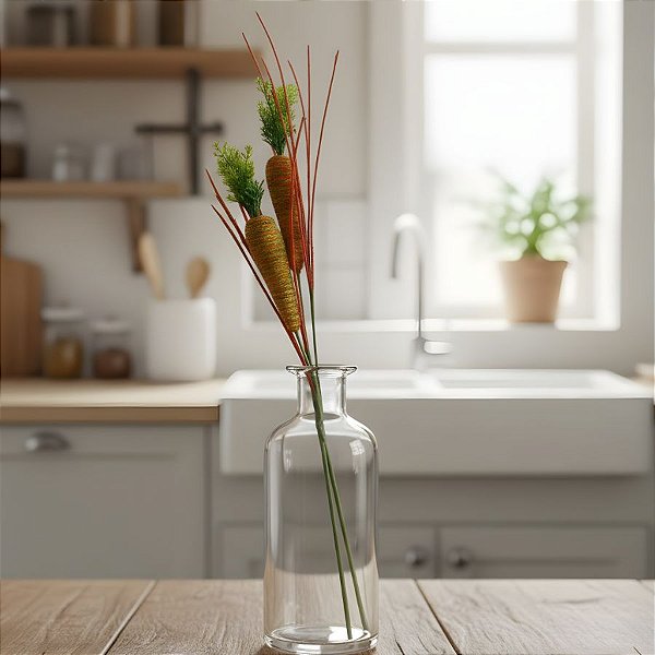 Pick Decorativo de Páscoa - Cenoura Verde e laranja - 66cm - 1 unidade - Rizzo