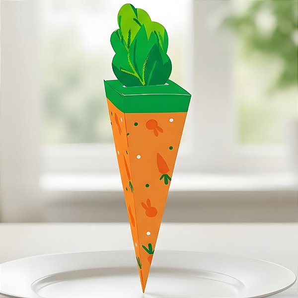 Caixa Cenoura de Páscoa - Jump - P 5,5x5,5x22cm - 10 unidades - Cromus - Rizzo