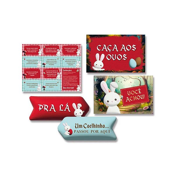 Kit Caça aos Ovos com Plaquinhas - Contos De Páscoa - 1 unidade - Cromus - Rizzo
