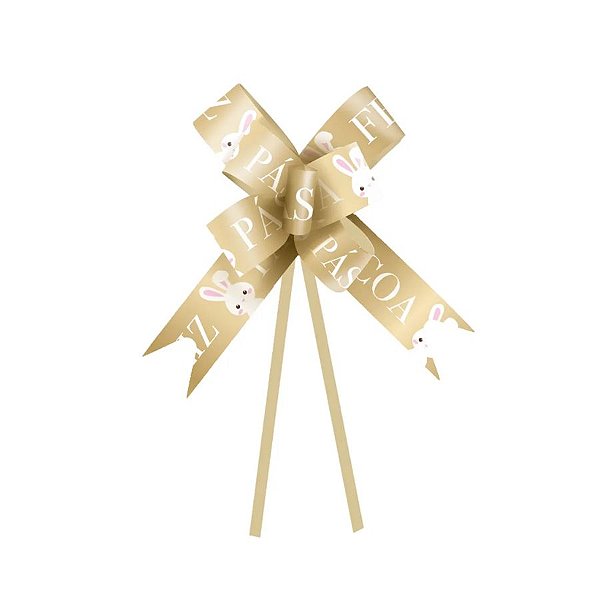 Laço Fácil - Feliz Páscoa Ouro - 10 unidades - Cromus - Rizzo