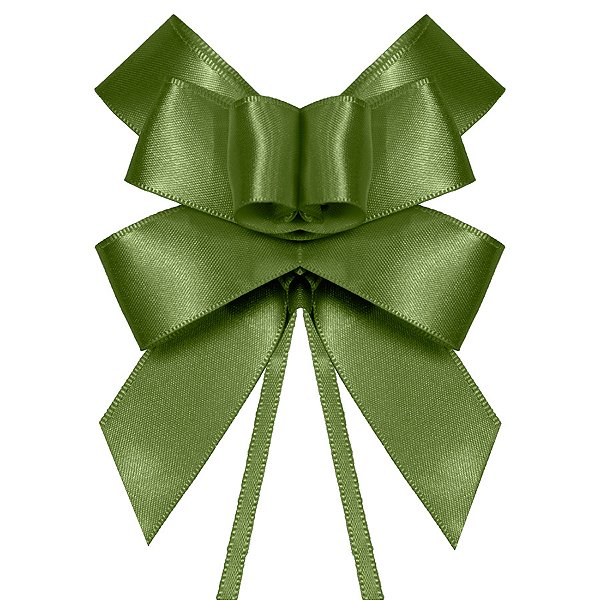Laço Fácil de Fita de Cetim - Verde Militar - 22mm - 5 unidades - Progresso - Rizzo