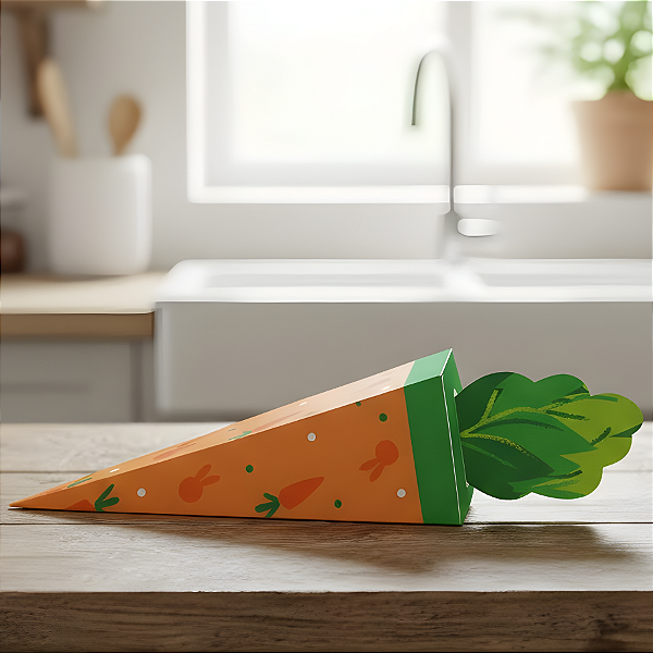 Caixa Cone Cenoura De Páscoa - Jump - M 6,5x6,5x26,5cm - 10 unidades - Cromus - Rizzo