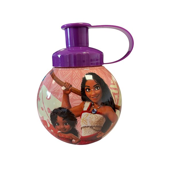 Garrafa Squeeze Bola Princesa Moana - Rosa e Roxa - 250ml  - 1 unidade - Rizzo