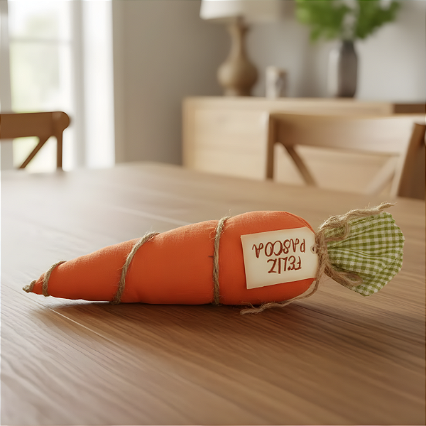 Enfeite Decorativo de Páscoa - Cenoura Laranja Lisa - 24cm - 1 unidade - Cromus - Rizzo
