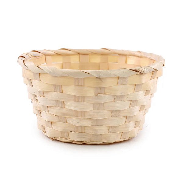 Cesta Decorativa de Bambu Redonda - 21cm - 1 unidade - Cromus - Rizzo