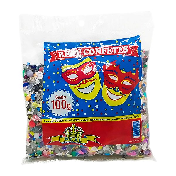 Confete Carnaval Redondo Colorido 100g - 1 unidade - Rizzo Balões