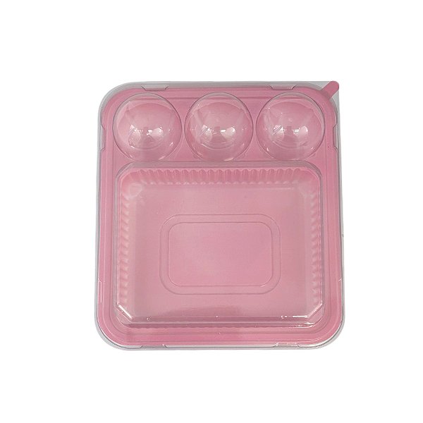Blister 3 Brigadeiros e 1 Fatia de Bolo - Rosa - 5 unidades - Rizzo