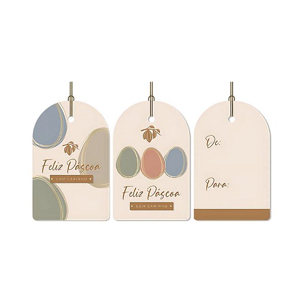 Tags de Páscoa - Tonal - 5x8cm - 12 unidades - Cromus - Rizzo