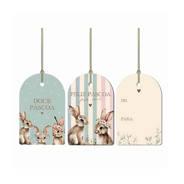 Tags de Páscoa - Doce Páscoa - 5x8cm - 12 unidades - Cromus - Rizzo