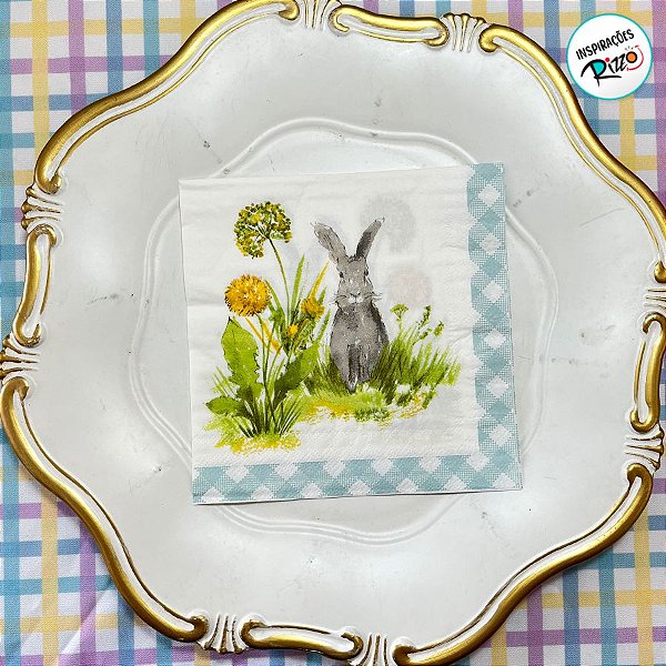 Guardanapo de Páscoa - Coelho - 32x35cm - 20 unidades - Rizzo