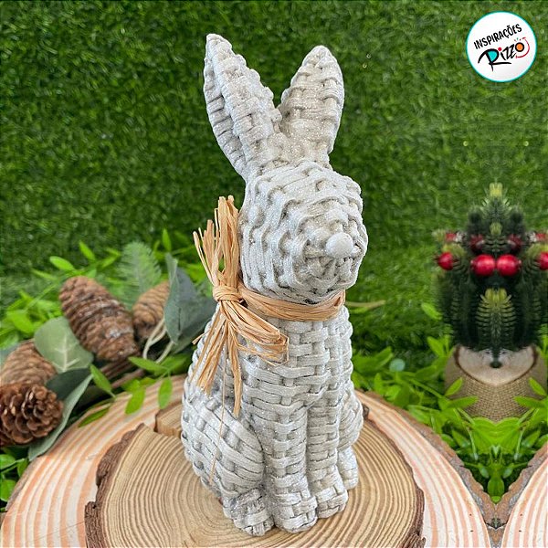 Enfeite Decorativo de Pascoa - Coelho  com Laço - 20cm - 1 unidade - Rizzo