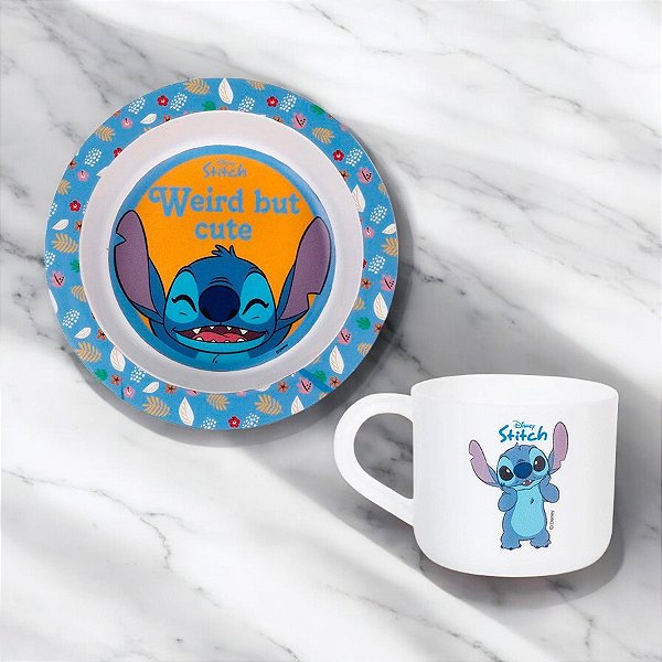 Kit Alimentação Stitch - Prato e Caneca - 1 unidade - Rizzo