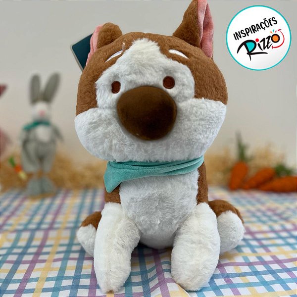 Cachorro de Pelúcia Marrom Sentado - 29cm - 1 unidade - Rizzo
