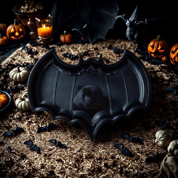 Bandeja Decorativa de Halloween - Morcego Preto - 21x16cm - 1 unidade - Rizzo
