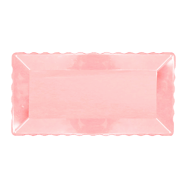 Bandeja Retangular Plástico Liso Rosa Bebe - 16x30cm - 1 Un - Rizzo