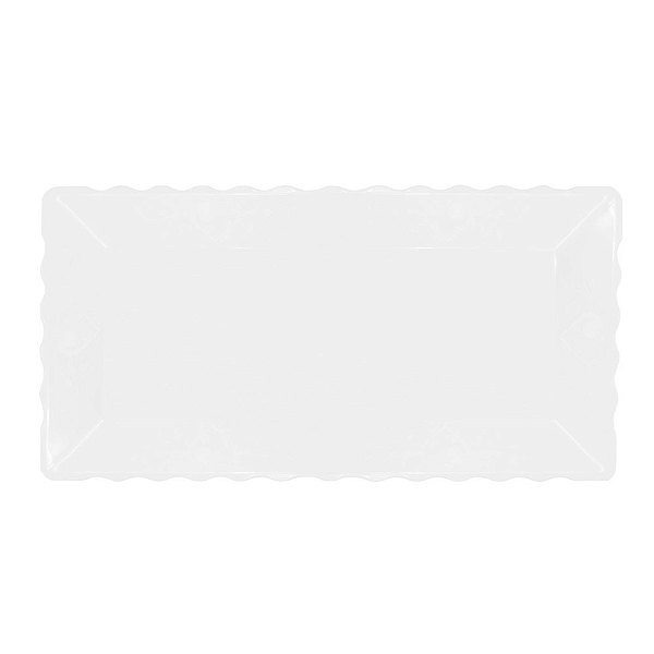 Bandeja Retangular Plástico Branco - 16x30cm - 1 Un - Rizzo