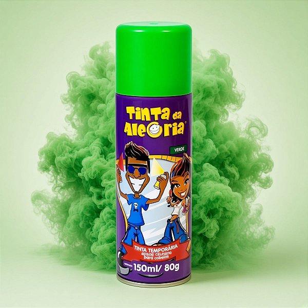 Tinta Spray para Cabelos 150 mL - Verde - Tinta da Alegria - 1 unidade - Rizzo
