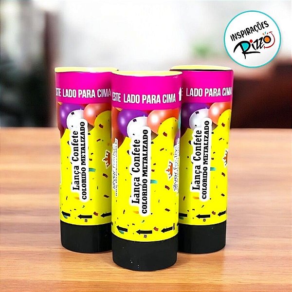 Kit Lança Confetes - Colorido Metalizado - 3 unidades - Silver Festas - Rizzo