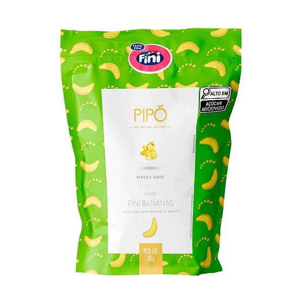 Pipoca Doce Gourmet Pipó - Sabor Fini Banana - 80g - 1 unidade - Rizzo